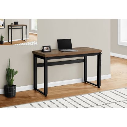 Picture of Monarch Specialties Watts 48inW Adjustable-Height Computer Desk, Walnut/Black