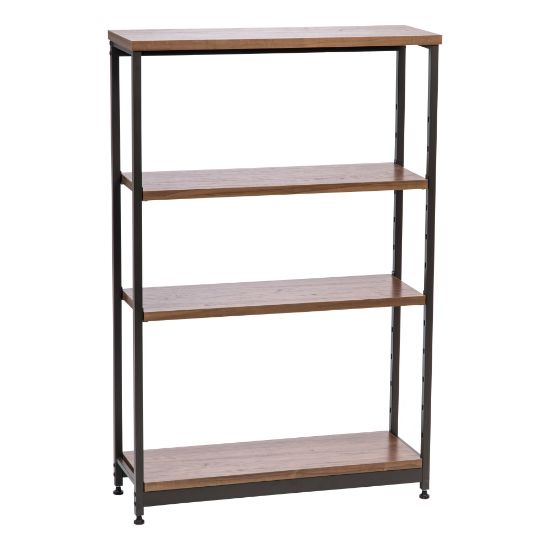 Picture of IRIS 48inH 4-Tier And Wide-Shelf, Brown/Black