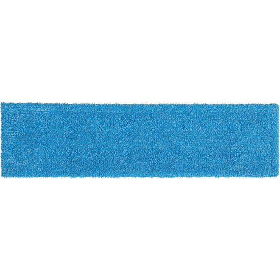 Picture of Rubbermaid Commercial Adaptable Microfiber Flat Mop Pads, 19-1/2in x 5-1/2in, Blue, Pack Of 12 Pads