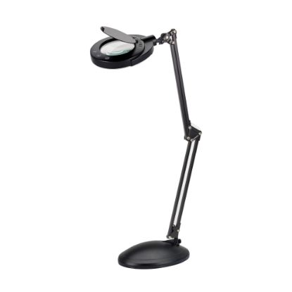 Picture of Realspace Bretino LED Magnifier Desk Lamp With Mounting Clamp, 22inH, Black