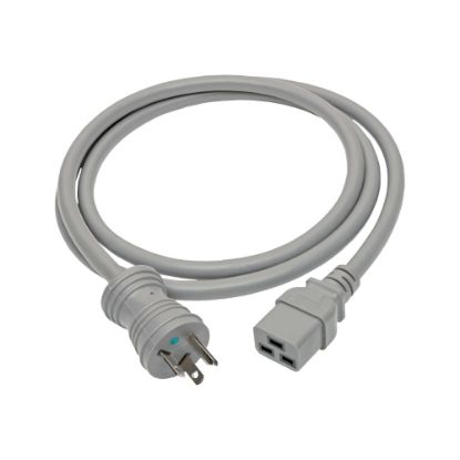 Picture of Eaton Tripp Lite Series Hospital-Grade Power Cord, NEMA 5-20P to C19 - Heavy-Duty, Green Dot, 20A, 125V, 12 AWG, 6 ft. (1.83 m), Gray - Power extension cable - NEMA 5-20P (P) to IEC 60320 C19 - AC 125 V - 20 A - 6 ft - gray