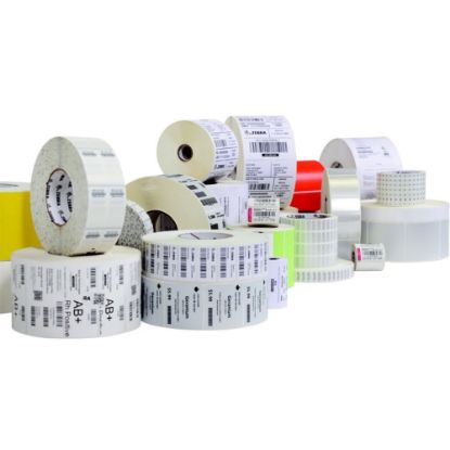 Picture of Zebra 8000D Medical Label - 2in Width x 1 1/4in Length - Permanent Adhesive - Direct Thermal - White - Paper, Acrylic - 330 / Roll - 12 / Roll - Perforated