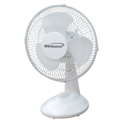 Picture of Brentwood Kool Zone Oscillating Desk Fan, 11-3/4inH x 7-3/4inW x 11-1/4inD, White