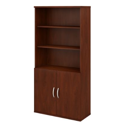 Picture of Bush Business Furniture Studio C 73inH 5-Shelf Bookcase With Doors, Hansen Cherry, Standard Delivery