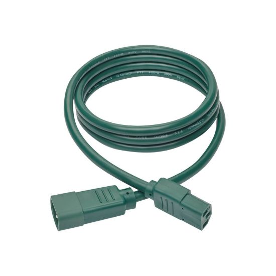 Picture of Eaton Tripp Lite Series Heavy-Duty PDU Power Cord, C13 to C14 - 15A, 250V, 14 AWG, 6 ft. (1.83 m), Green - Power extension cable - IEC 60320 C14 to power IEC 60320 C13 - 6 ft - green