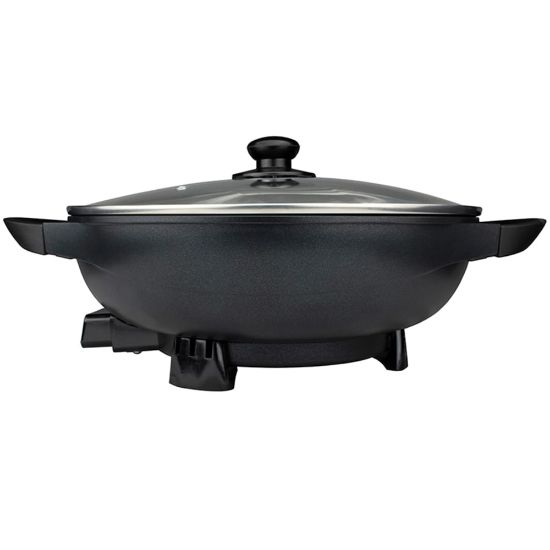 Picture of Brentwood Non-Stick Flat Bottom Electric Wok Skillet, 7-1/2inH x 13inW x 17-1/2inD, Black