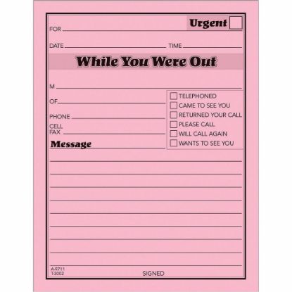 Picture of TOPS Important Message Note Pads, 4 1/2in x 5 1/2in, Pink, Pack Of 12