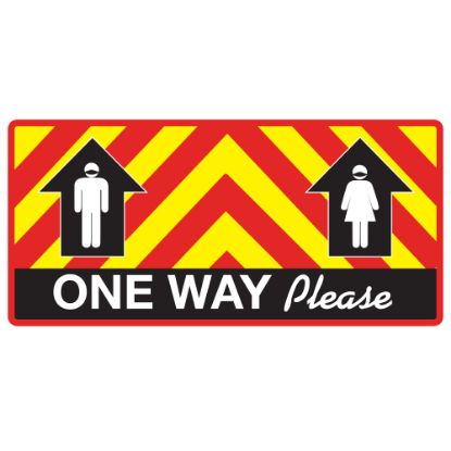 Picture of Alliance Adhesive Social Distance Labels, 8in x 17in, One Way Please, Set Of 25 Labels