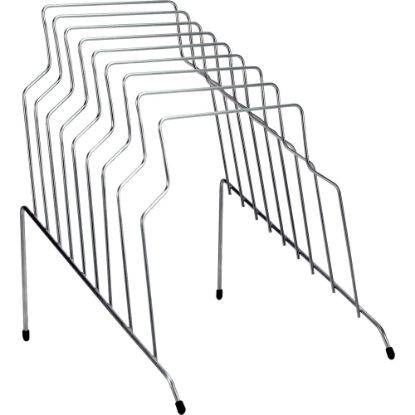 Picture of Fellowes Wire Step File - 8 Compartment(s) - 8 Divider(s) - 11.8in Height x 10.1in Width x 12.1in Depth - Desktop - Silver - Steel - 1Each