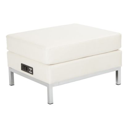 Picture of Ave Six Wall Street Charging Ottoman, White