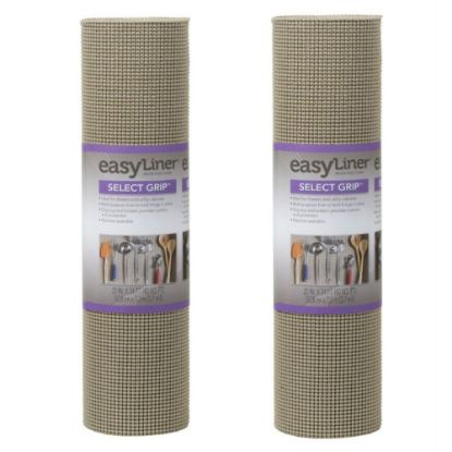 Picture of Duck Brand Select-Grip EasyLiner Non-Adhesive Shelf And Drawer Liners, 20in x 24ft, Brownstone, Pack Of 2 Rolls