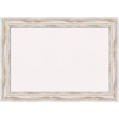 Picture of Amanti Art Cork Bulletin Board, 21in x 15in, White, Alexandria Whitewash Narrow Wood Frame