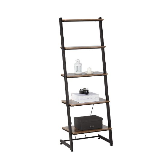 Picture of Realspace Belling 73inH Leaning 5-Shelf Bookcase, Modern Oak