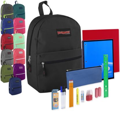 Picture of Trailmaker Backpack And 20-Piece School Supply Set, Assorted Colors, Pack Of 24 Sets