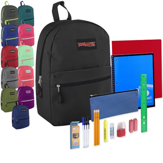 Picture of Trailmaker Backpack And 20-Piece School Supply Set, Assorted Colors, Pack Of 24 Sets