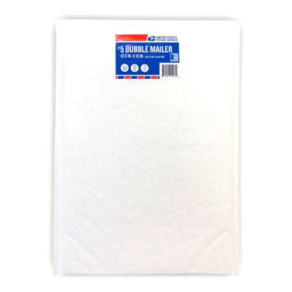 Picture of United States Postal Service #5 Bubble Mailers, 16in x 10-1/2in, White/Red/Blue, Pack Of 60 Mailers