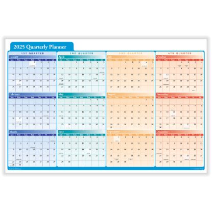 Picture of ComplyRight 2025 Calendar Planner, 36in x 24in, Quarterly, Multi-Color