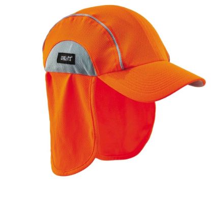 Picture of Ergodyne Chill-Its 6650 High-Performance Hat With Neck Shade, One Size, Orange