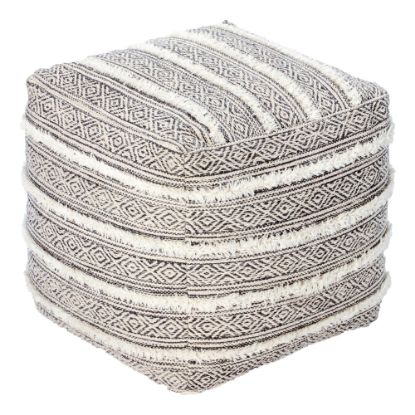 Picture of Anji Mountain Taos Pouf Ottoman, Gray/Ivory