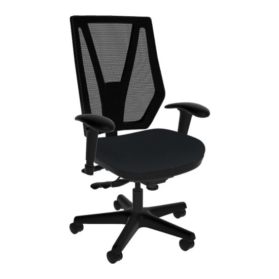 Picture of Sitmatic GoodFit Mesh Multifunction High-Back Chair With Adjustable Arms, Black/Black