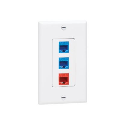 Picture of Eaton Tripp Lite Series Single-Gang Faceplate, Decora Style - Vertical, White - Faceplate - wall mountable - white - 1-gang