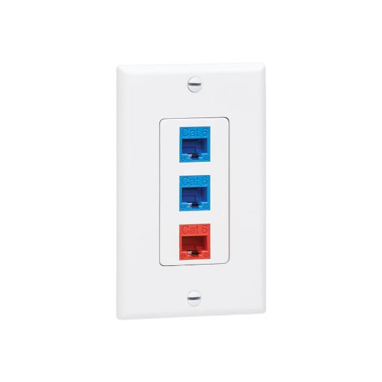 Picture of Eaton Tripp Lite Series Single-Gang Faceplate, Decora Style - Vertical, White - Faceplate - wall mountable - white - 1-gang