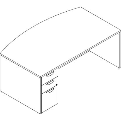 Picture of Lorell Prominence 2.0 72inW x 24inD Left-Pedestal Computer Desk, Gray Elm