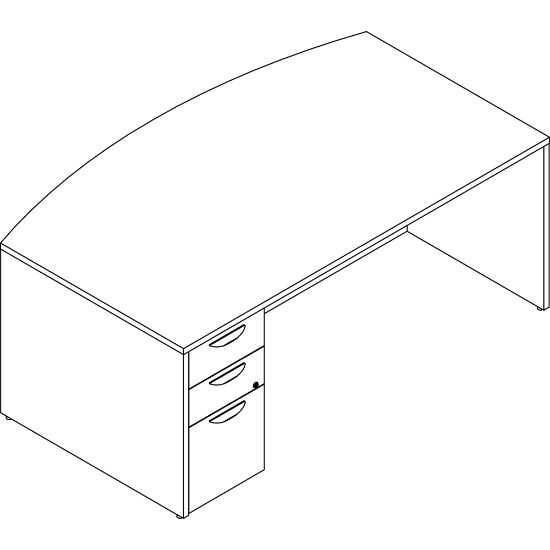 Picture of Lorell Prominence 2.0 72inW x 24inD Left-Pedestal Computer Desk, Gray Elm