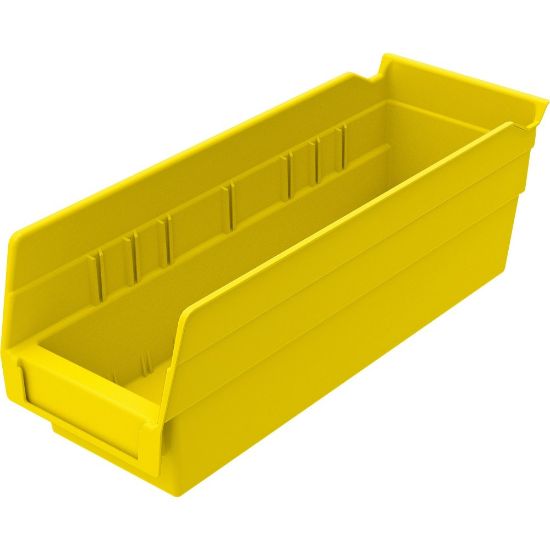 Picture of Akro-Mils Grease/Oil Resistant Shelf Bin, Small Size, 4in x 4 1/8in x 11 5/8in, Yellow