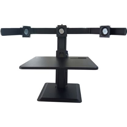 Picture of Lorell Deluxe 3-Monitor Desk Riser, 27-5/16in x 26in, Black