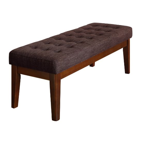 Picture of Elle Decor Claire Tufted Bench, Chocolate Brown/Brown