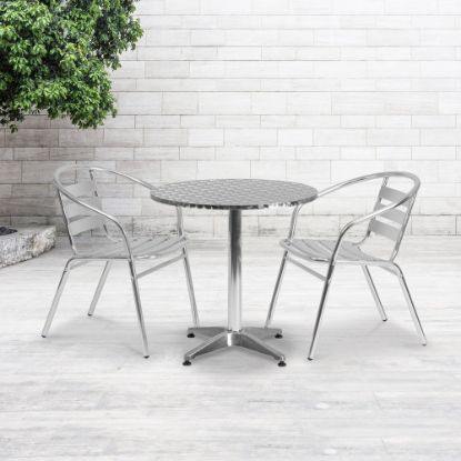 Picture of Flash Furniture Round Metal Indoor/Outdoor Table, 27-1/2inH x 27-1/2inW x 27-1/2inD, Aluminum