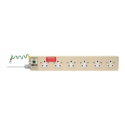 Picture of Tripp Lite Safe-IT UK BS-1363 Medical-Grade Power Strip Antimicrobial with 6 UK Outlets, 3m Cord - Power distribution strip - AC - input: Type G - output connectors: 6 (BS 1363A) - 10 ft cord