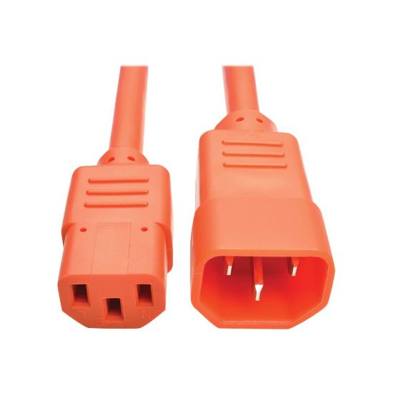 Picture of Eaton Tripp Lite Series PDU Power Cord, C13 to C14 - 10A, 250V, 18 AWG, 2 ft. (0.61 m), Orange - Power extension cable - IEC 60320 C14 to power IEC 60320 C13 - AC 100-250 V - 10 A - 2 ft - orange