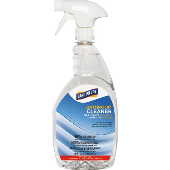 Picture of Genuine Joe Peroxide-Powered Bathroom Cleaner - Ready-To-Use - 32 fl oz (1 quart) - 1 Each - Clear