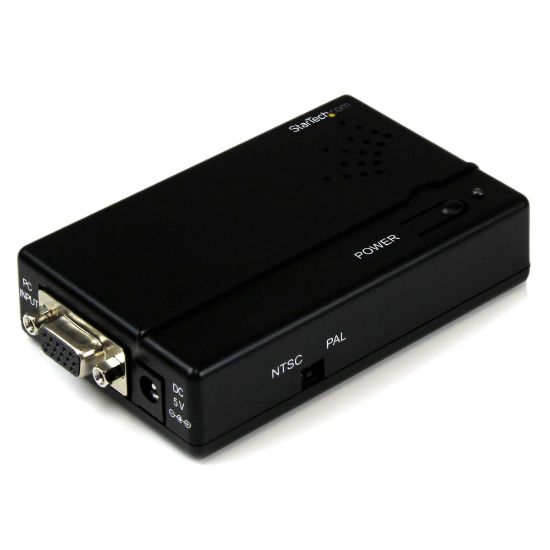 Picture of StarTech.com High Resolution VGA to Composite (RCA) or S-Video Converter - PC to TV - Connect a PC with VGA output to a composite or S-Video TV - vga to s video - vga to composite - pc to tv converter - rgb to tv - pc to tv adapter