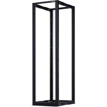 Picture of CyberPower CR45U40001 Knock down open frame rack (for assembly) - 45U 19in 4-post Open Frame Rack, 600mm wide, 22in-40in depth adjustable, black, 1760lbs (800kg) loading capacity, ships knock-down, 5 year warranty