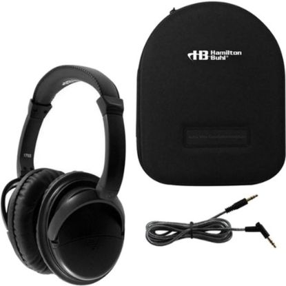 Picture of Hamilton Buhl Deluxe Active Noise-Cancelling Headphones with Case - Stereo - Mini-phone (3.5mm) - Wired - 32 Ohm - 50 Hz 20 kHz - Over-the-head - Binaural - Circumaural - 5 ft Cable - Noise Canceling