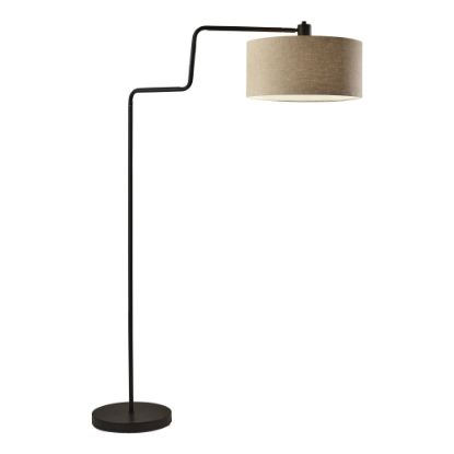 Picture of Adesso Jacob Floor Lamp, 57inH, Natural Shade/Antique Bronze Base