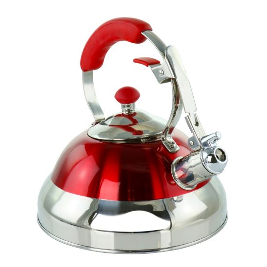 Picture of MegaChef Stainless-Steel Stovetop Kettle, 11.4 Cups, Red