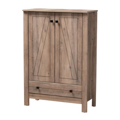 Picture of Baxton Studio Derek 32ft" Modern and Contemporary Shoe Cabinet, Rustic Oak