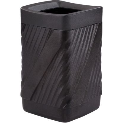 Picture of Safco Twist Waste Receptacle - 32 gal Capacity - Removable Lid, Durable, UV Resistant, Fade Resistant - 30in Height x 18.9in Width x 18.9in Depth - High-density Polyethylene (HDPE) - Black - 1 Each