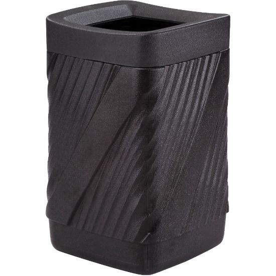 Picture of Safco Twist Waste Receptacle - 32 gal Capacity - Removable Lid, Durable, UV Resistant, Fade Resistant - 30in Height x 18.9in Width x 18.9in Depth - High-density Polyethylene (HDPE) - Black - 1 Each