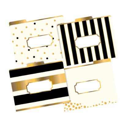 Picture of Barker Creek Tab File Folders, 8 1/2in x 11in, Letter Size, Gold, Pack Of 12