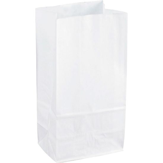 Picture of Sparco White Kraft Paper Bags - 6in Width x 11in Length - White - Paper - 100/Pack