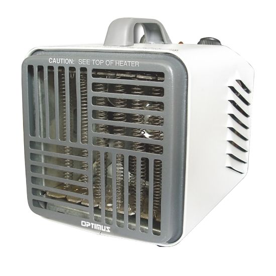 Picture of Optimus Mini Compact Utility Heater With Thermostat, 4-1/16inH x 4-5/16inW x 3inD