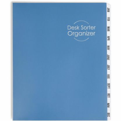 Picture of Smead Letter Recycled Organizer Folder - 8 1/2in x 11in - 12 Divider(s) - Blue - 35% Recycled - 1 Each