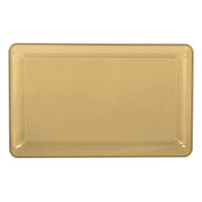 Picture of Amscan Plastic Rectangular Trays, 11in x 18in, Gold, Pack Of 4 Trays