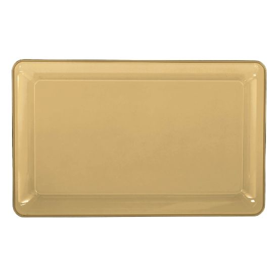 Picture of Amscan Plastic Rectangular Trays, 11in x 18in, Gold, Pack Of 4 Trays