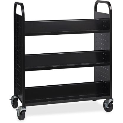 Picture of Lorell Double-sided Book Cart, Black